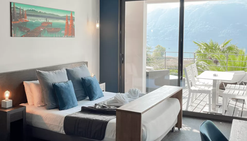 Photo de la chambre confort la Mont Revard des Suites du Lac à Aix les Bains.